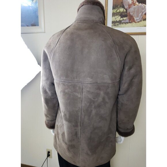 Jacques Jekel Shearling Coat Mens 40 Brown Sheepskin Rancher Jacket Leather - Picture 3 of 16